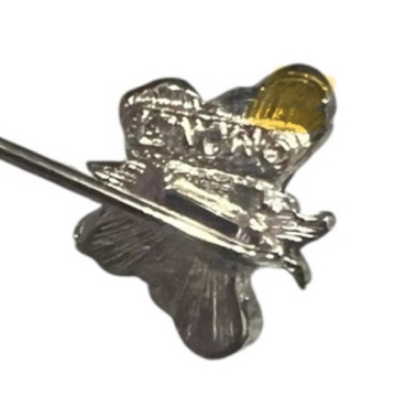 Monet Butterfly Silver Vintage Marked Stick Lapel Pin - Picture 2 of 4